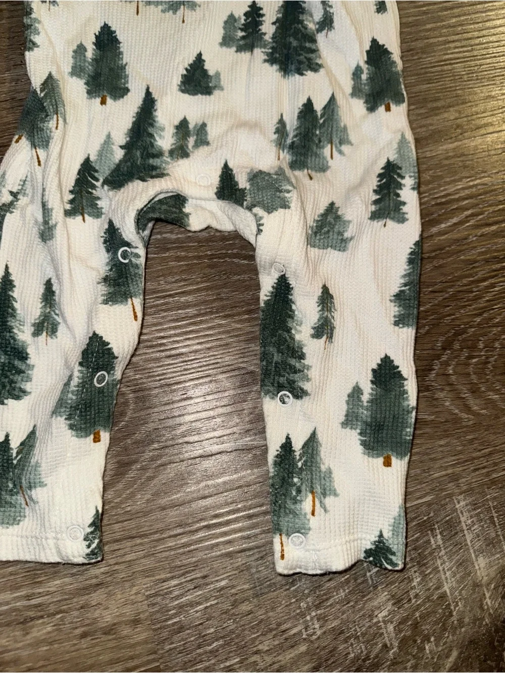 🌲Angel Dear Forest Trees Waffle-Knit Overalls Romper – Size 6/12 Mth | NWOT | 🌲